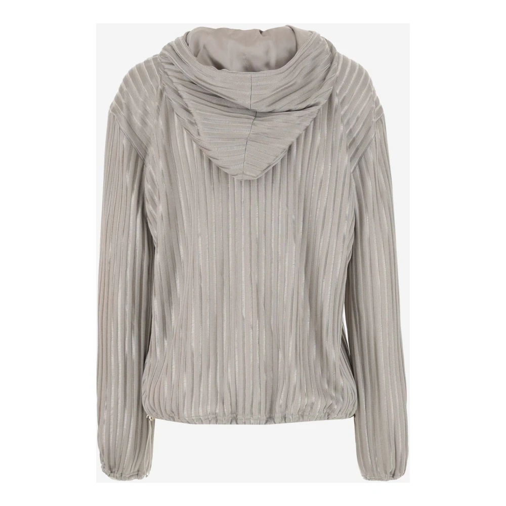 Giorgio Armani Beige Hoodie met Jacquard Ribgebreid Beige Dames