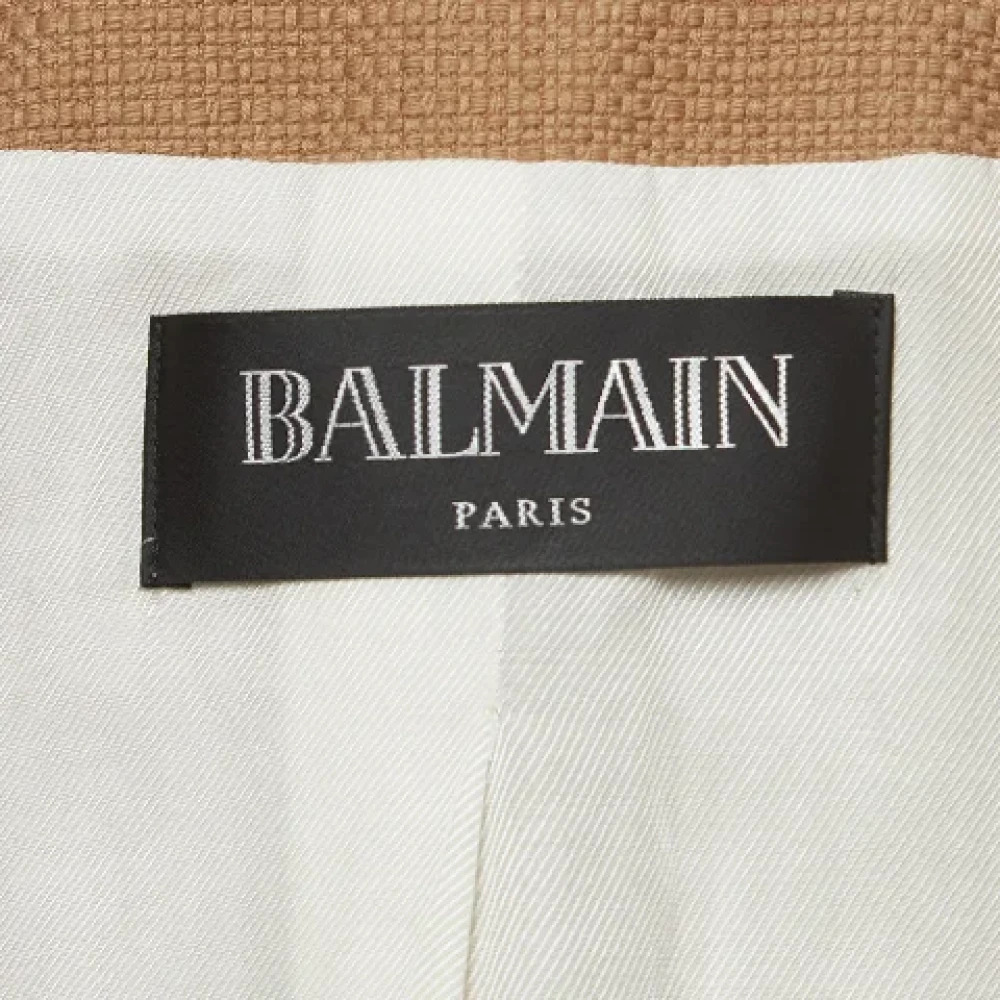 Balmain Pre-owned Cotton outerwear Beige Dames