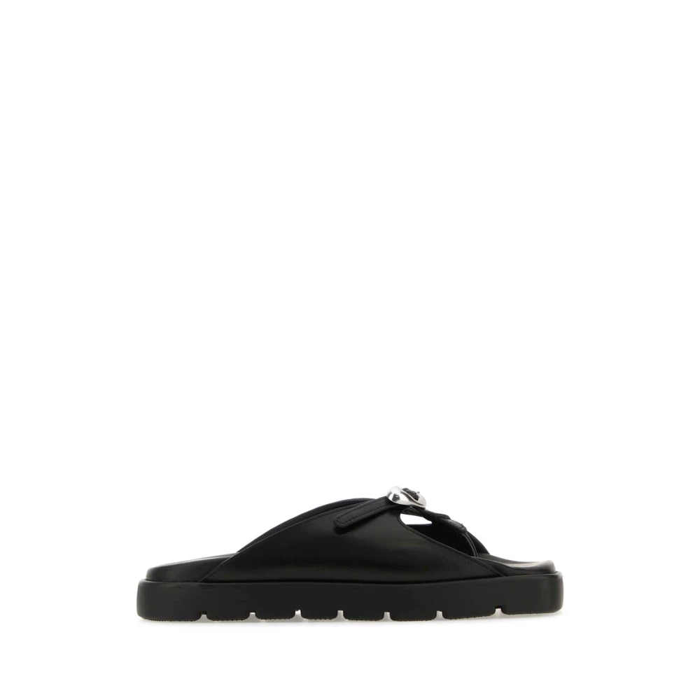 Alexander wang Zwarte leren Dome Thong slippers Black Dames