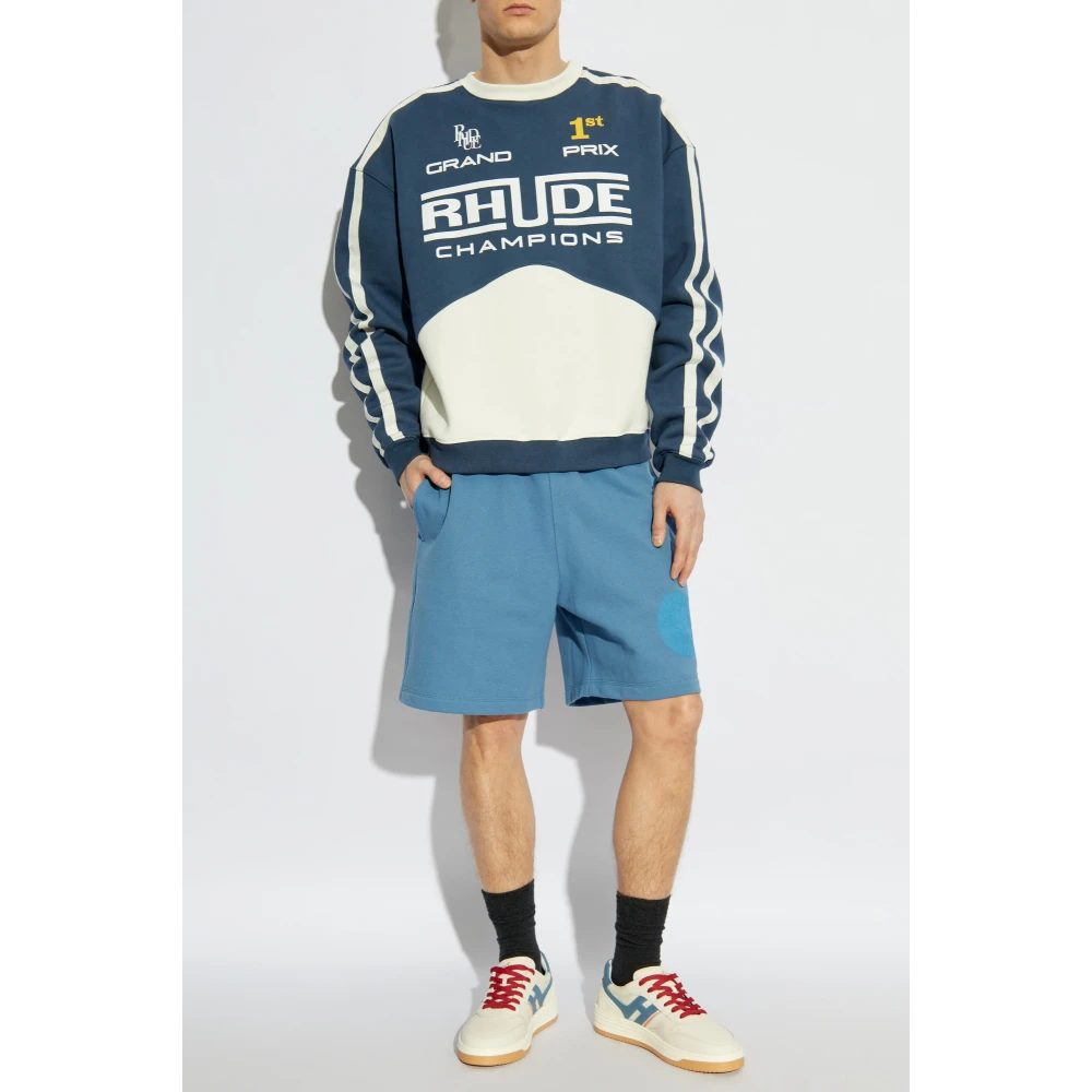 Burberry Sweatshorts met logo Blue Heren