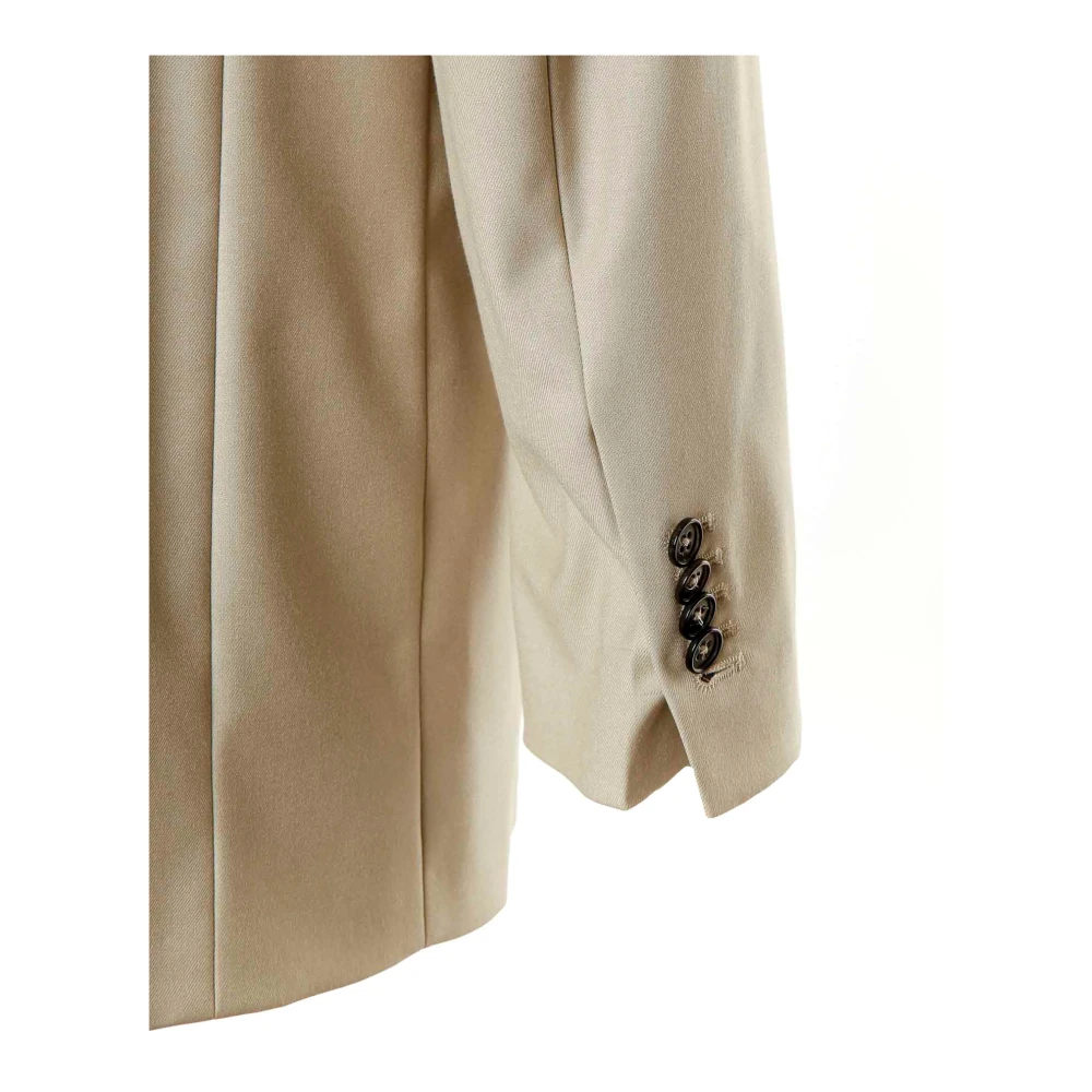 drykorn Glanzende Blazer met Gebroken Revers Beige Heren