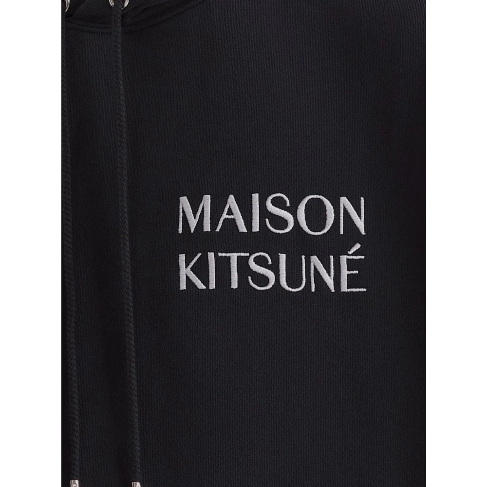 Maison Kitsuné Katoen Logo Hoodie Sweatshirt Black Heren