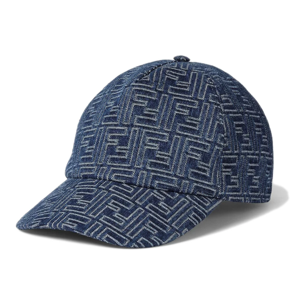 Fendi Men's Blue Hats & Caps, One Size, Denim Baseball Cap Made In Italy