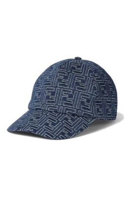 Blå Denim Baseballkeps Tillverkad i Italien