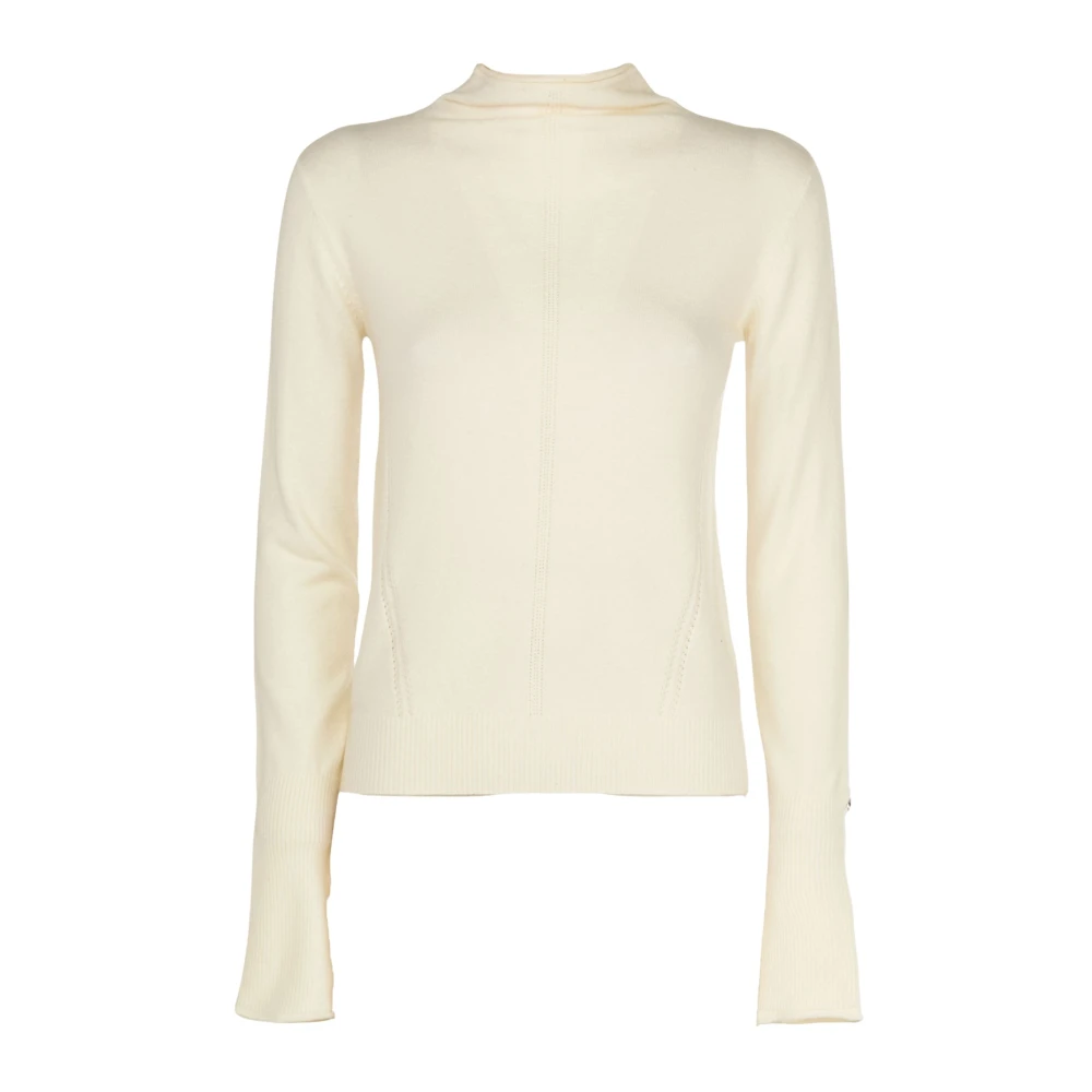 PATRIZIA PEPE Dames Gebreide Trui Lange Mouwen White Dames