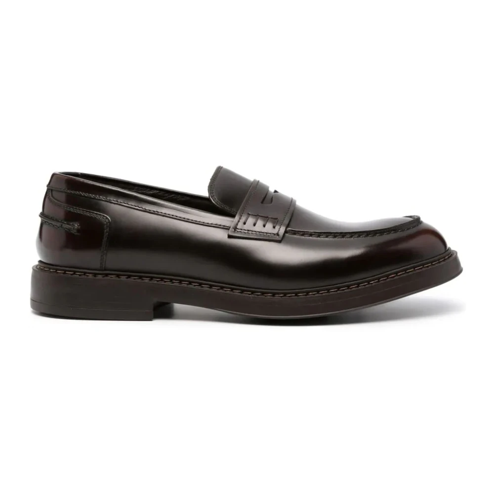 Doucal's Bruin Leren Loafer Schoenen Brown Heren