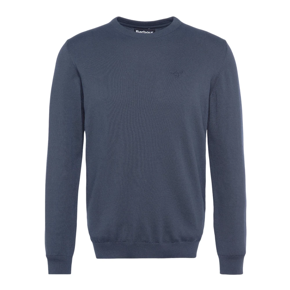 Barbour Men's Blue Pima Cotton Crew - Round-Neck Knitwear - S - Knitwear