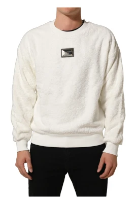 Sweatshirt i jersey med logotypbricka