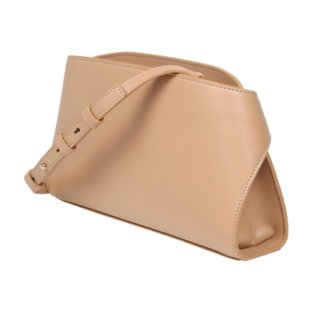 Salvatore Ferragamo Kameel Leren Clutch Tas Beige Dames