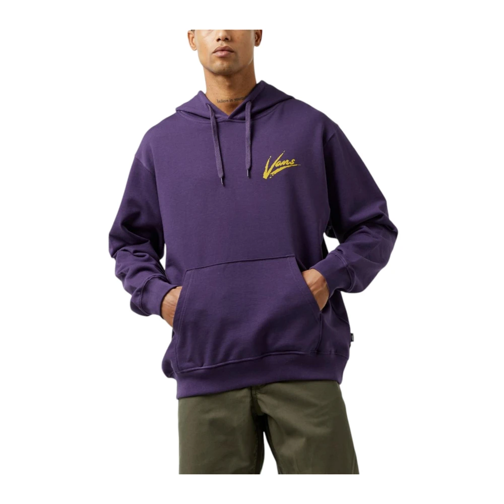 Vans Hoodie met Voorzak en Logo Purple Heren