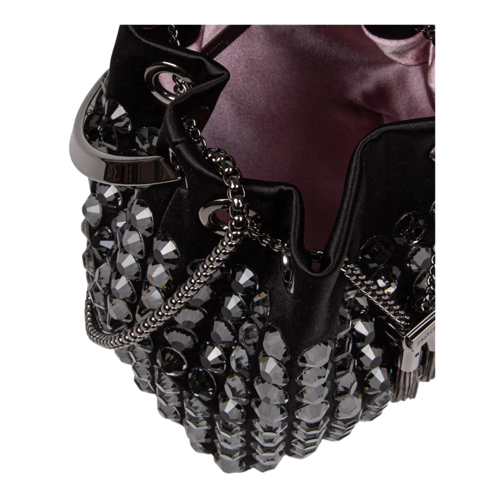 Jimmy Choo Satin tas met Maxi kristallen Black Dames