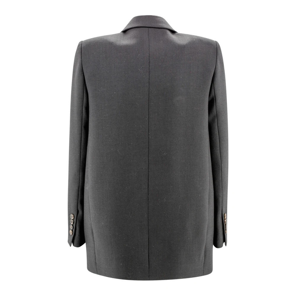 BRUNELLO CUCINELLI Zwarte wollen jas met zijden voering Black Dames