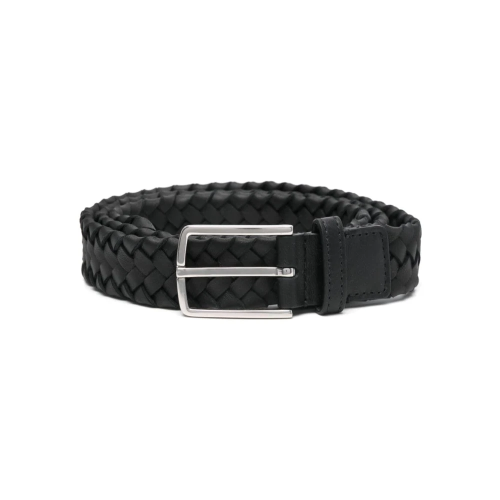 Bottega Veneta Gevlochten Zwart Zilver Riem Black Heren