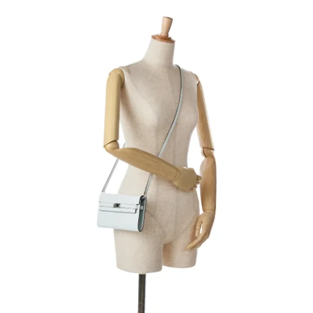 Hermès Vintage Pre-owned Leather crossbody-bags Blue Dames