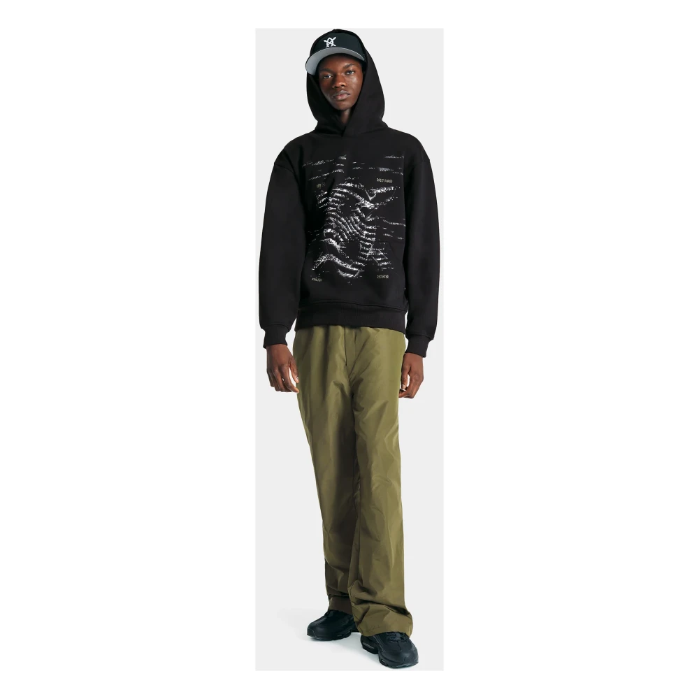 Daily Paper Zwarte Rewind Hoodie met Glow Prints Black Heren