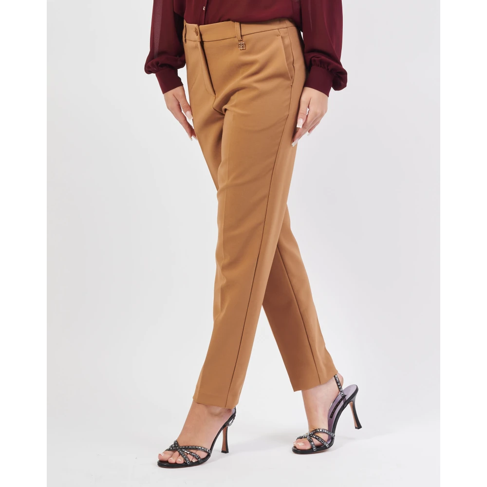 Fracomina Camel Chino Broek Regular Fit Brown Dames