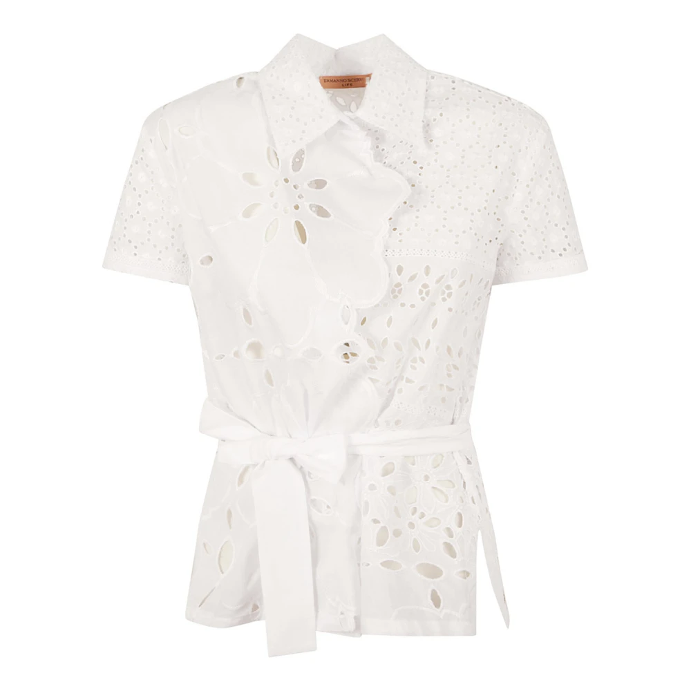 Ermanno Scervino Witte korte mouw overhemd White Dames