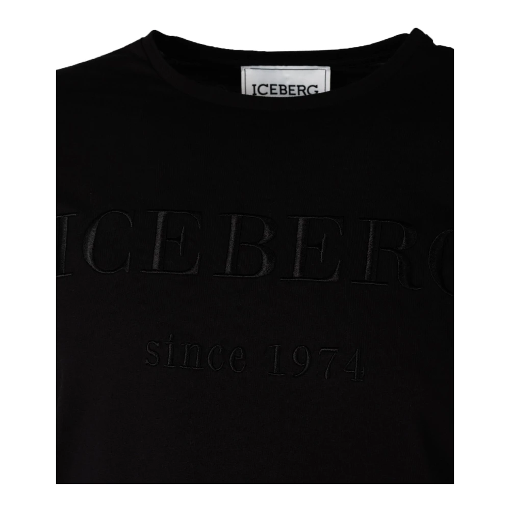 Iceberg Klassieke Ronde Hals T-Shirt Black Heren