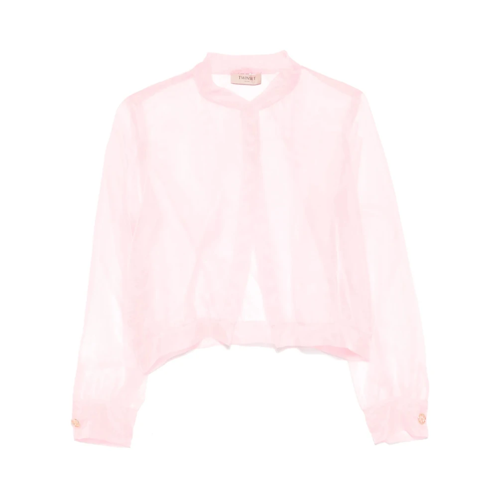 Twinset Flamingo Pink Open Front Outerwear Pink Dames