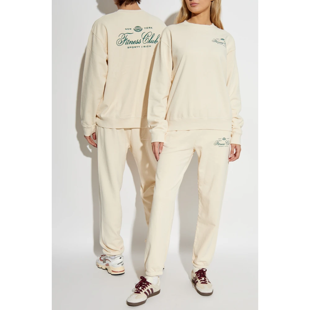 Sporty & Rich Sweatshirt uit de Fitness World collectie Beige Unisex
