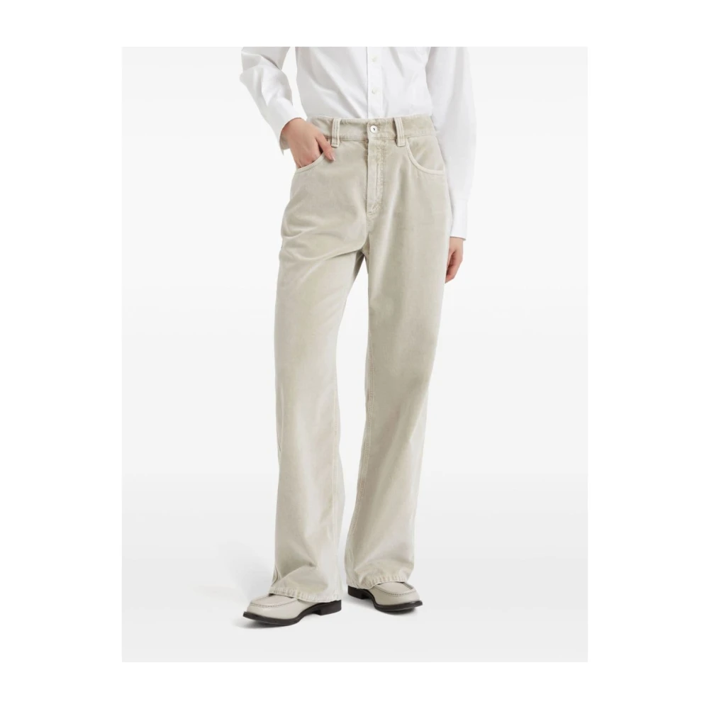 BRUNELLO CUCINELLI Witte Velvet Loose-Fit Jeans White Dames