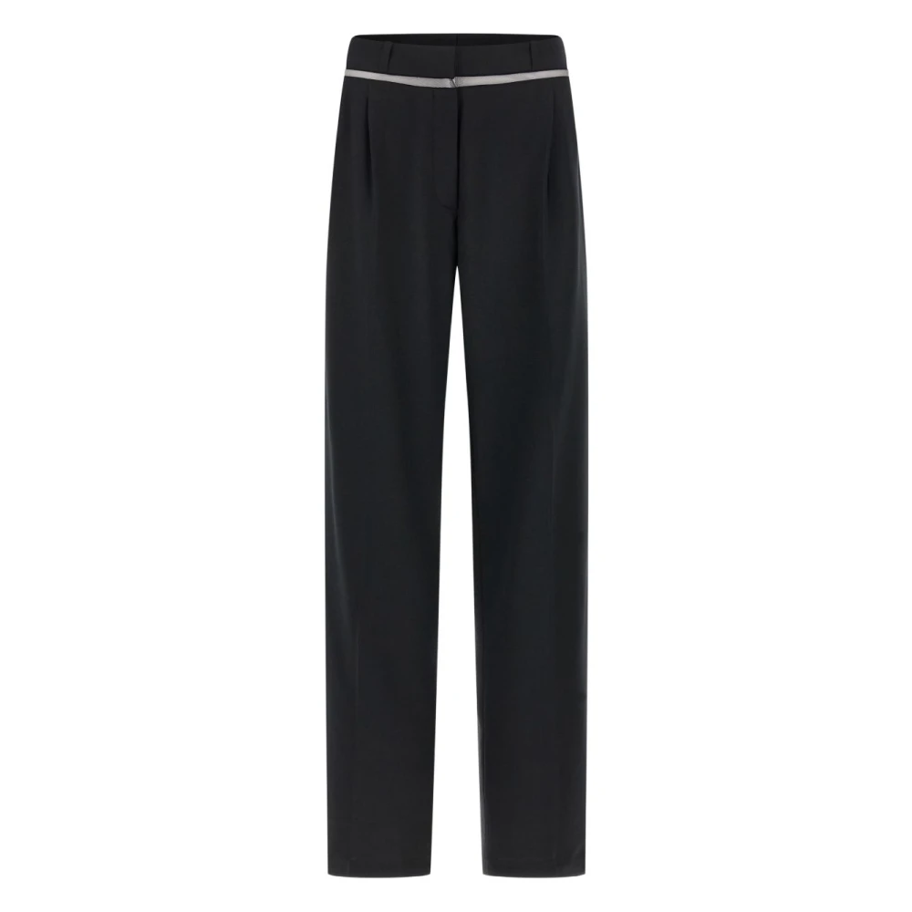 Nensi Dojaka Black Trousers With Tulle Inserts - Female - Straight Trousers - S - Trousers