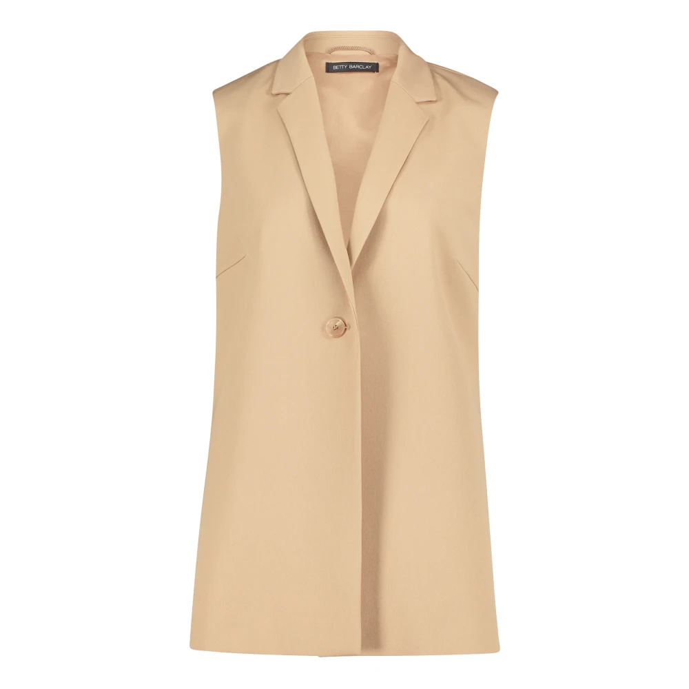 Betty Barclay Trendy Mouwloos Lang Vest Beige Dames