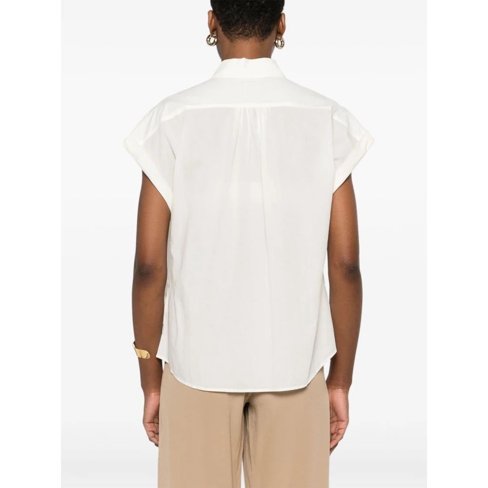 Woolrich Witte Klassieke Kraag Shirt Kapmouwen White Dames