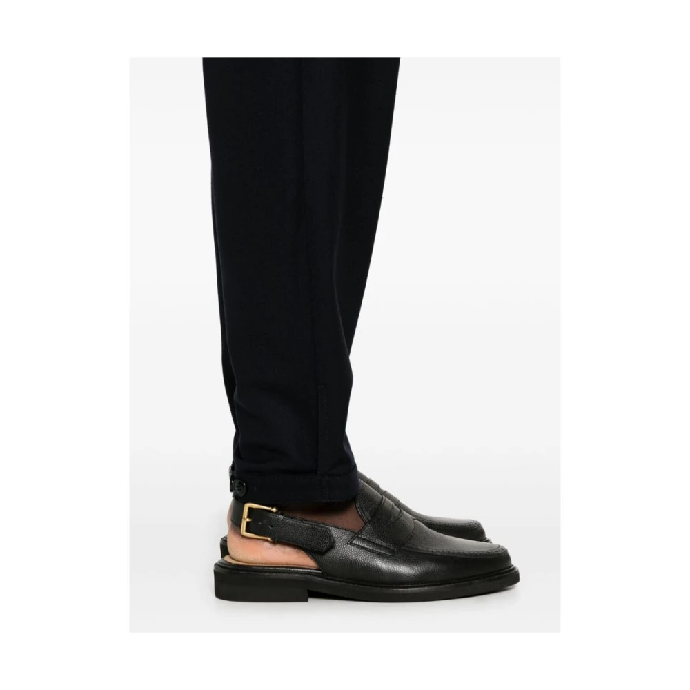 Giorgio Armani Middernachtblauwe Wol Tapered Broek Blue Heren