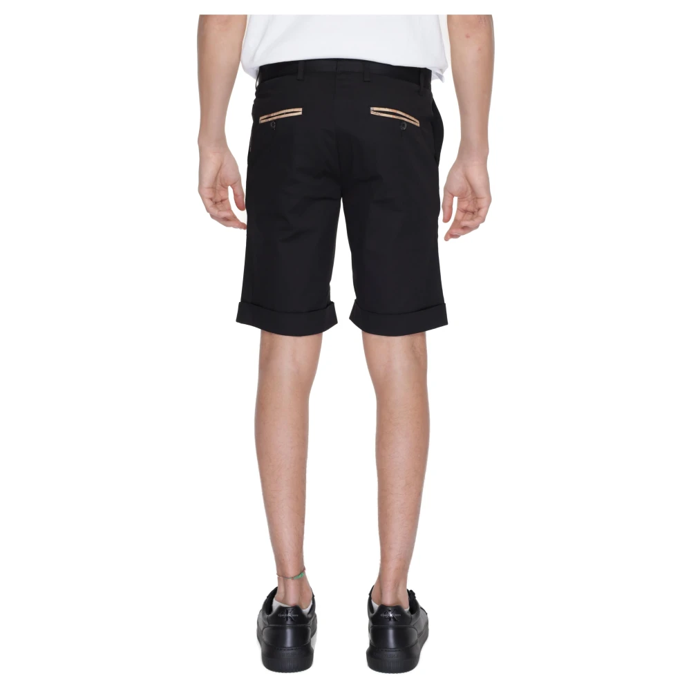 Alviero Martini 1a Classe Zwarte Katoenen Rits Shorts voor Mannen Black Heren