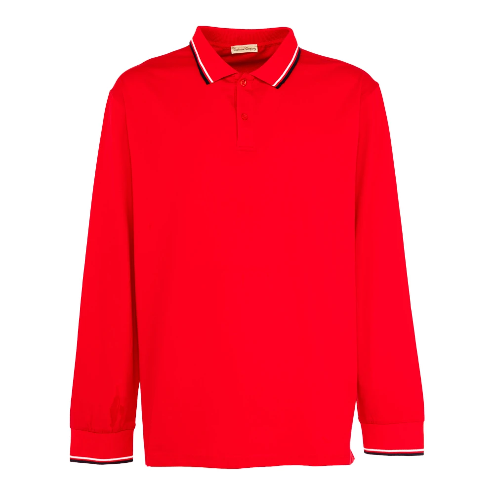 Cashmere Company Lange mouw heren polo shirt Red Heren
