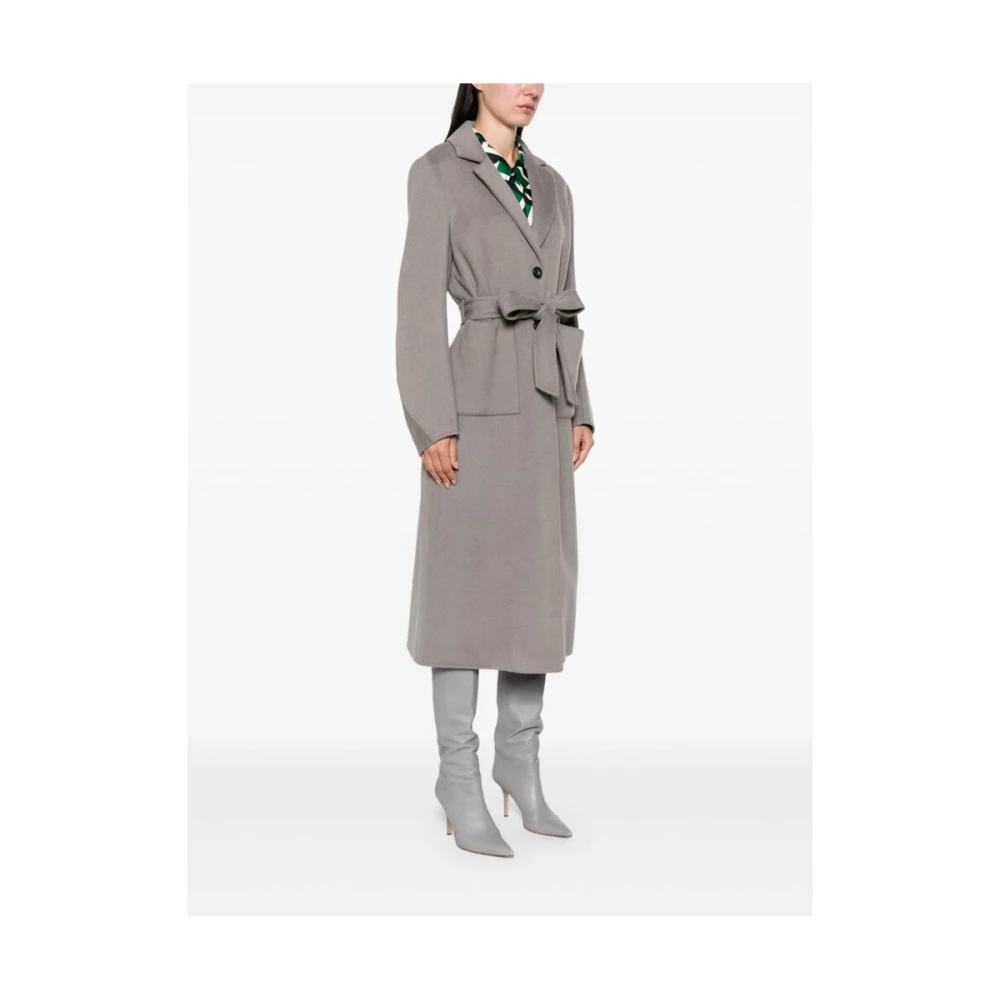 Diane Von Furstenberg Grijze wollen jas met ceintuur Gray Dames