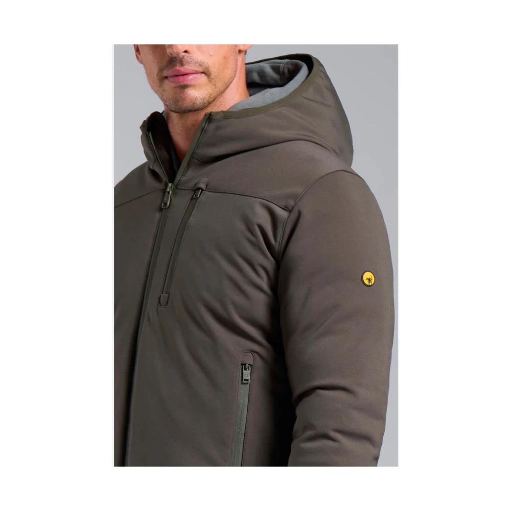 Ciesse Piumini Groene Waterdichte Jas met Rits Capuchon Brown Heren