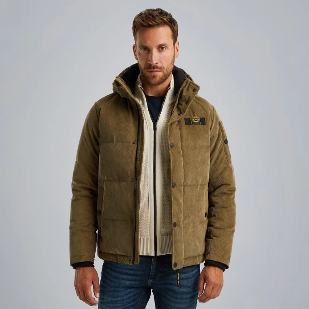 PME Legend Corduroy Gobbler Jack met Verstelbare Capuchon Beige Heren