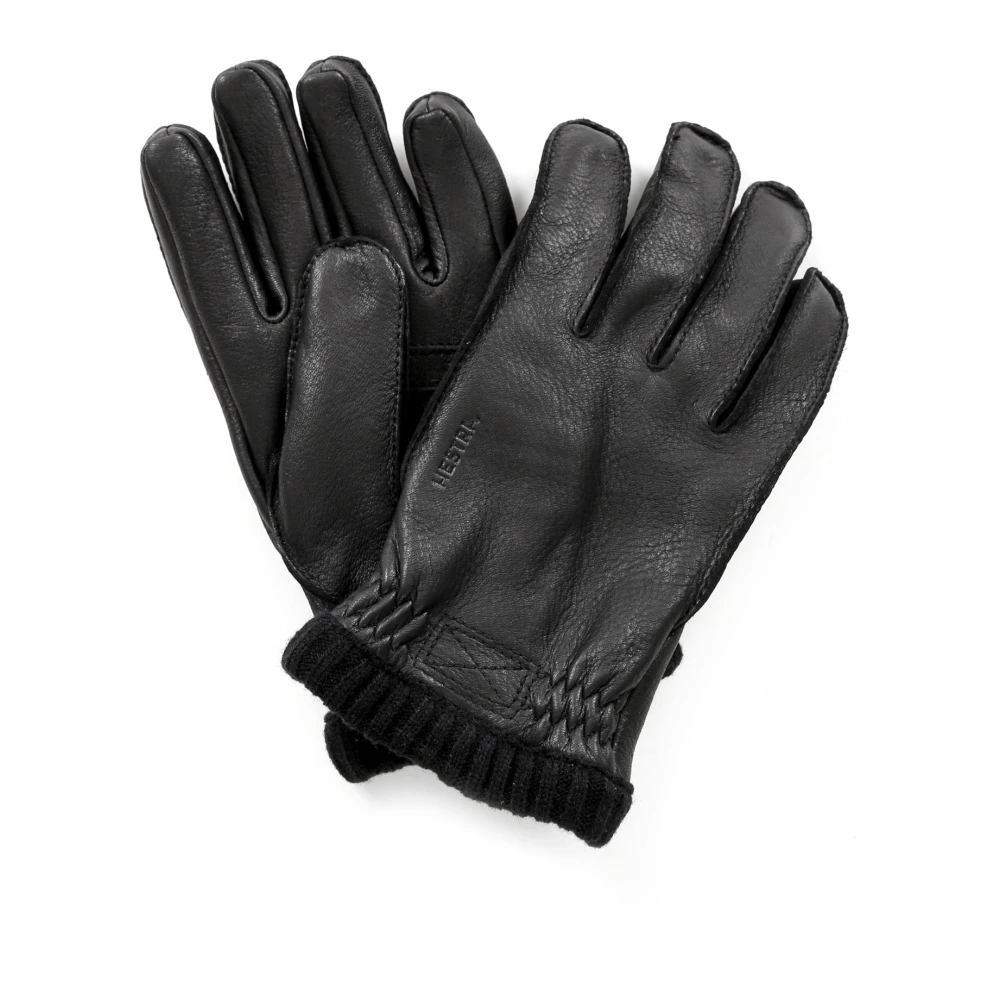 Hestra Hertenleren handschoenen met fleecevoering Black Heren