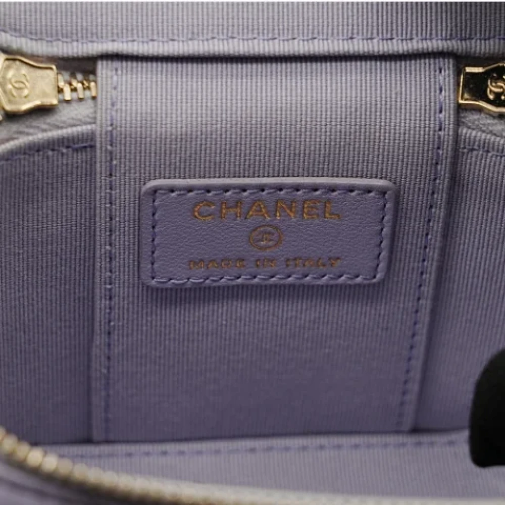 Chanel Vintage Pre-owned Canvas chanel-bags Purple Dames