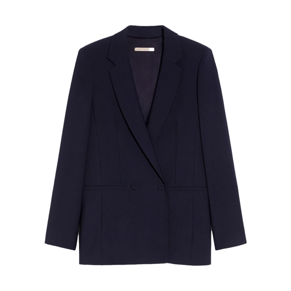 Pennyblack Dubbelbreasted blazer in bi-stretch cady Blue Dames