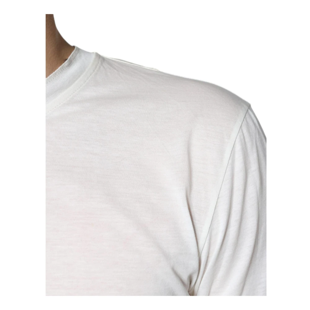 Dolce & Gabbana Zijdeblend korte mouw T-shirt White Heren