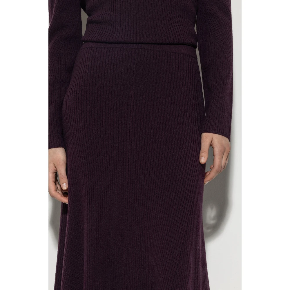 LUISA CERANO Bourgondische Geribbelde Midi Rok Red Dames