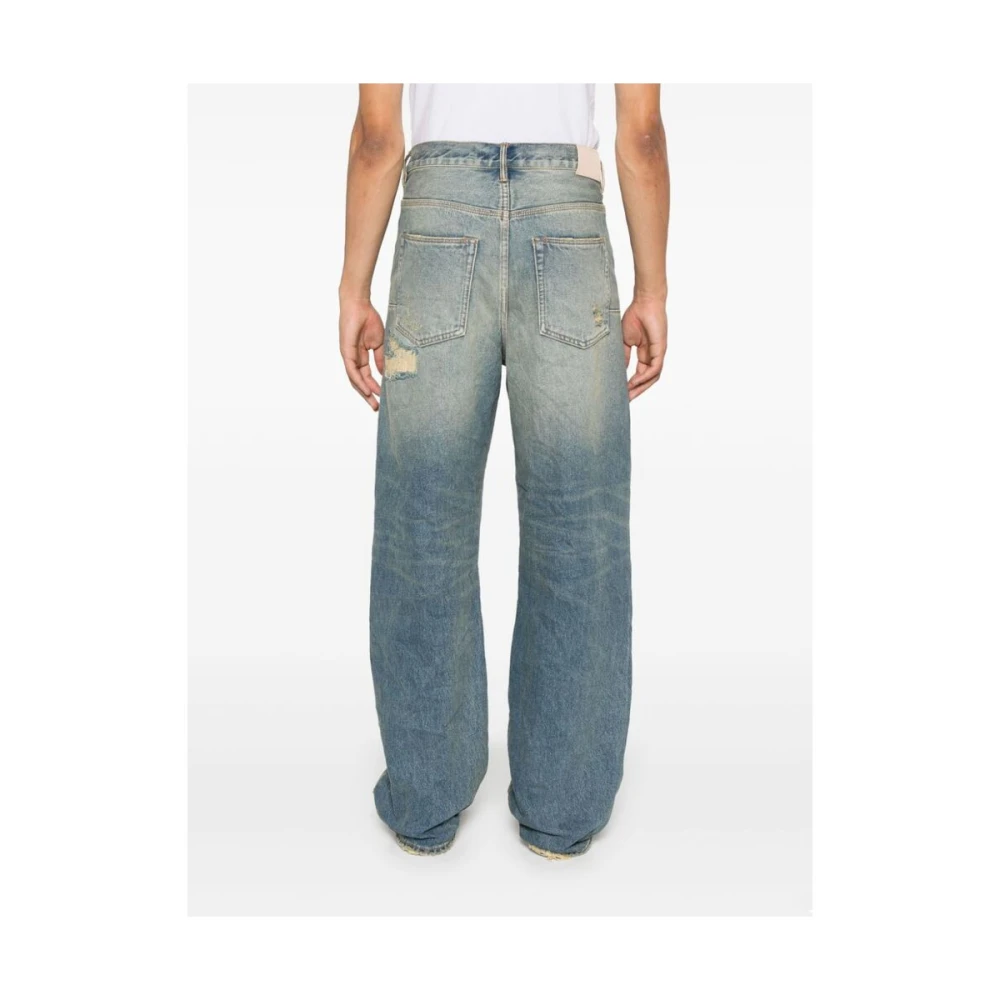 Purple Brand Indigo Blauw Distressed Denim Jeans Blue Heren