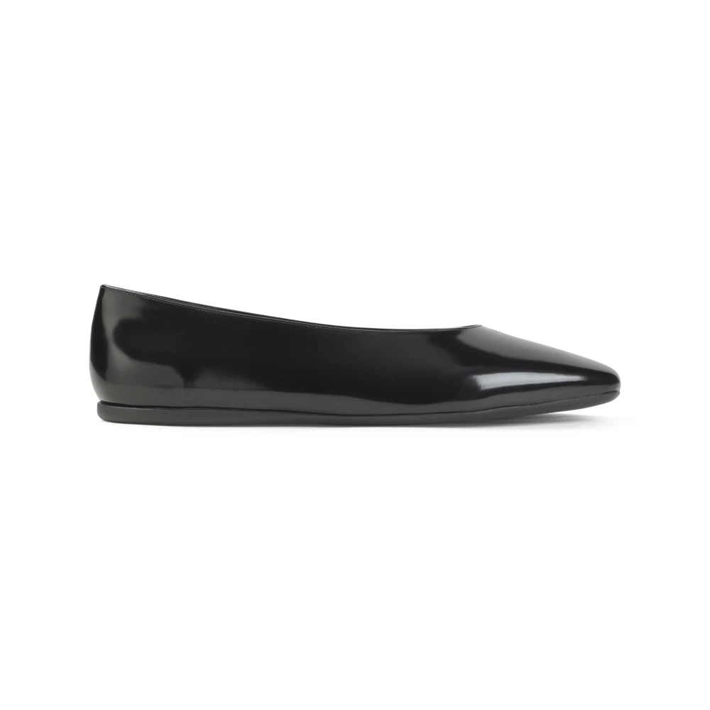 Prada Black Brushed Leather Ballerinas - Female - Ballerina Shoes - 7 Uk - Shoes