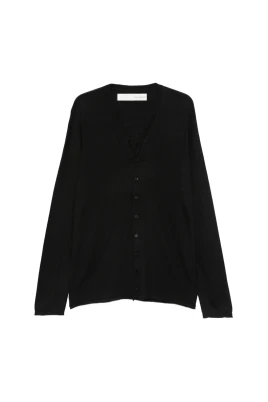 Button V-neck Cardigan