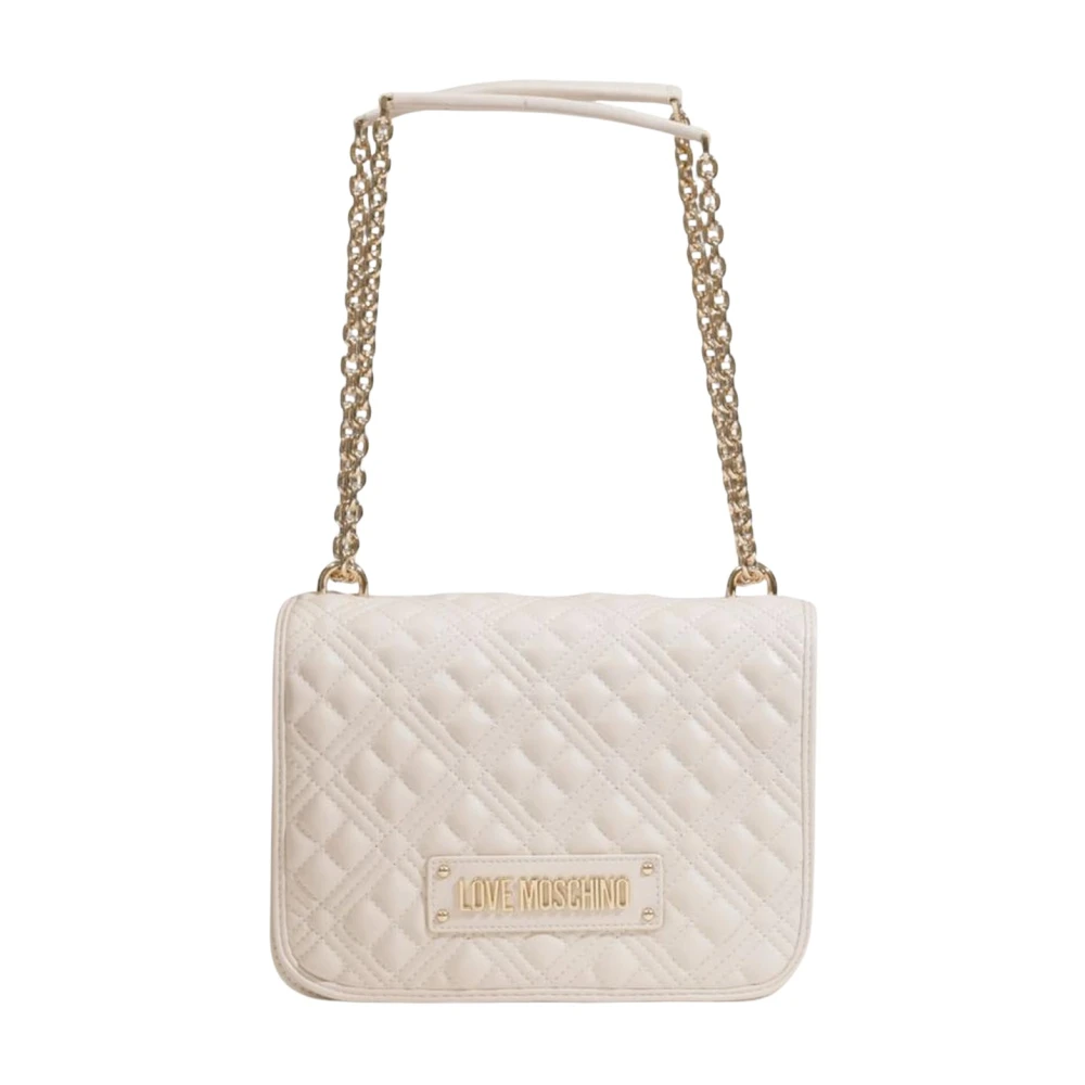 Love Moschino Gestructureerde polyurethaan handtas herfst winter collectie White Dames