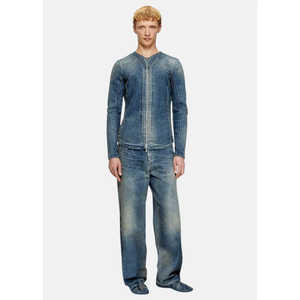 Diesel Wijde jeans met relaxed-fit en lage taille Blue Heren