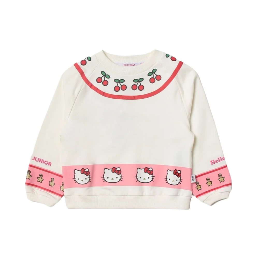 Gcds Hello Kitty Logo Sweatshirt White, Flicka