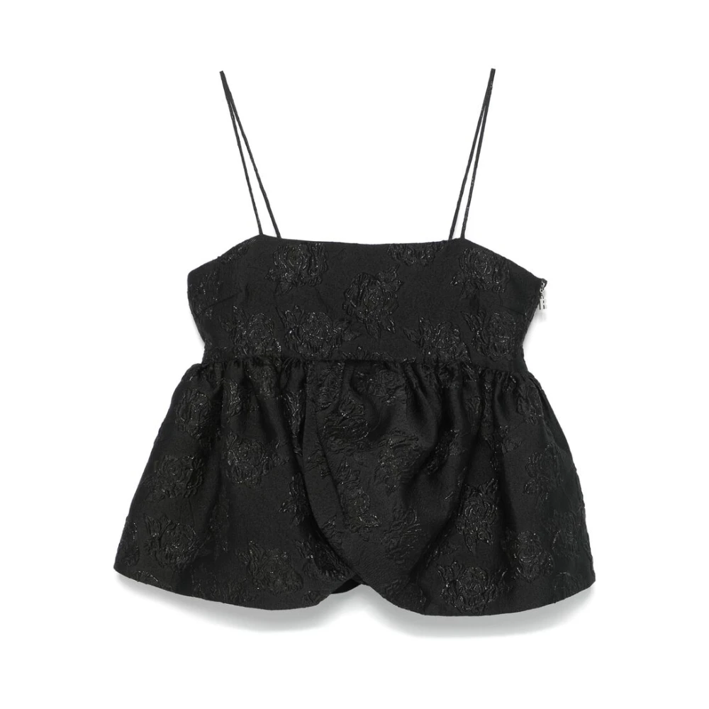 Rotate Birger Christensen Zwarte Jurk met Gedrapeerd Bustier Black Dames