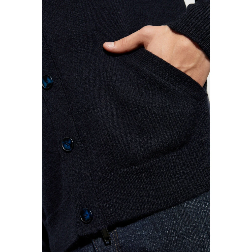 Brioni Vest met opstaande kraag Blue Heren
