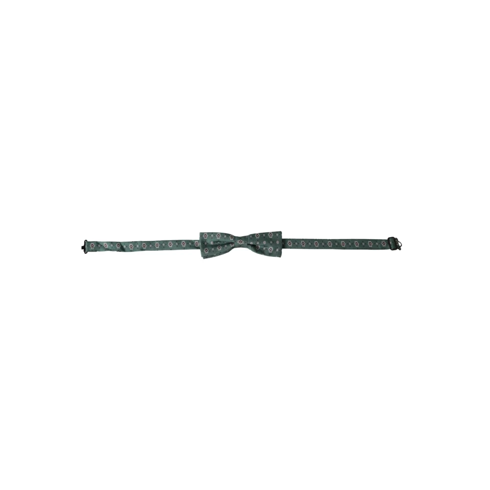 Dolce & Gabbana Men's Green Bow Ties, One Size, Floral Adjustable Neck Bow Tie