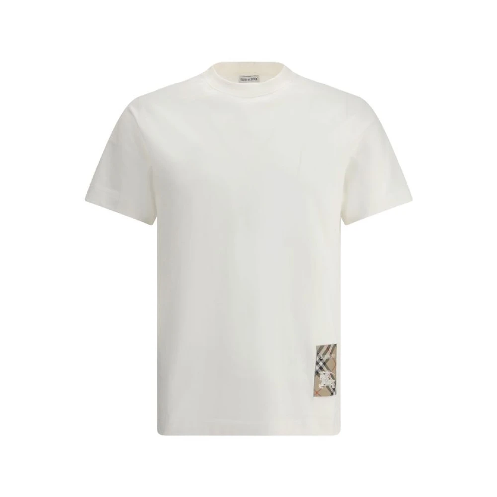 Burberry T-shirt met ruitpatroon jersey ronde hals White Heren