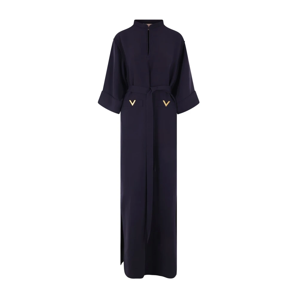 Valentino Garavani Blauwe Cady Couture Lange Jurk Blue Dames